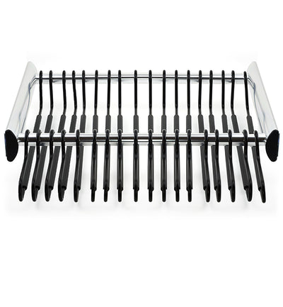 TAG Hardware SYNERGY Pull - Out Pant Rack Closet Organizer with Soft Close Slides and Pant Hangers - KI Home