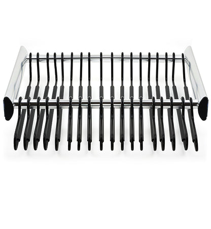 TAG Hardware SYNERGY Pull - Out Pant Rack Closet Organizer with Soft Close Slides and Pant Hangers - KI Home