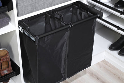 TAG Synergy Full Extension Pullout Laundry Hamper | Handles & Removable Bag(s) - KI Home