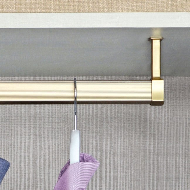 2-Pack TAG Hardware Concave Shaped Wardrobe Tube Suspended End Caps Closet Rod Support Brackets