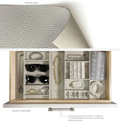 TAG Hardware Contour Configurable Modular Drawer Organization System – Fully Adjustable, Trim-to-Fit, Faux Leather