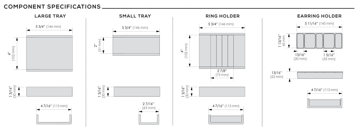 TAG Hardware Contour Configurable Modular Drawer Organization System – Fully Adjustable, Trim-to-Fit, Faux Leather