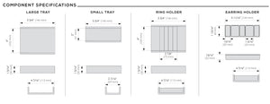 TAG Hardware Contour Configurable Modular Drawer Organization System – Fully Adjustable, Trim-to-Fit, Faux Leather