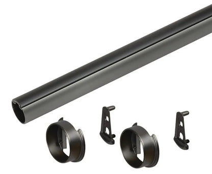 TAG Hardware Premium 1-5/16” Diameter Round Wardrobe Closet Rod with End Supports and Protective Insert Cap