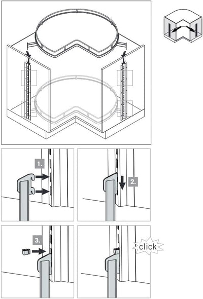 Vauth - Sagel VS COR® Wheel Pro Planero Fullround 2 - Shelf Independently Rotating Lazy Susan - KI Home