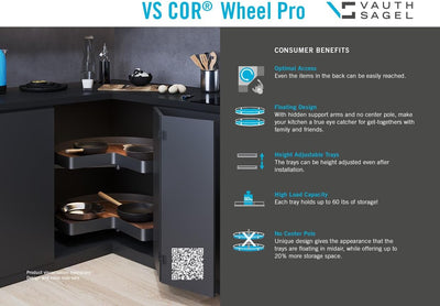 Vauth - Sagel VS COR® Wheel Pro Planero Fullround 2 - Shelf Independently Rotating Lazy Susan - KI Home