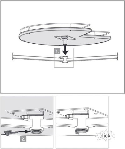 Vauth - Sagel VS COR® Wheel Pro Planero Fullround 2 - Shelf Independently Rotating Lazy Susan - KI Home