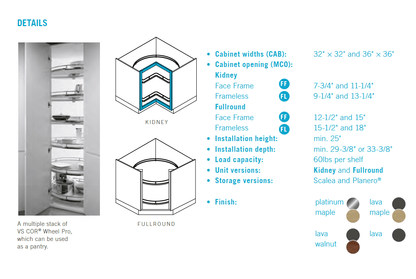 Vauth - Sagel VS COR® Wheel Pro Scalea Kidney 2 - Shelf Independently Rotating Lazy Susan - KI Home