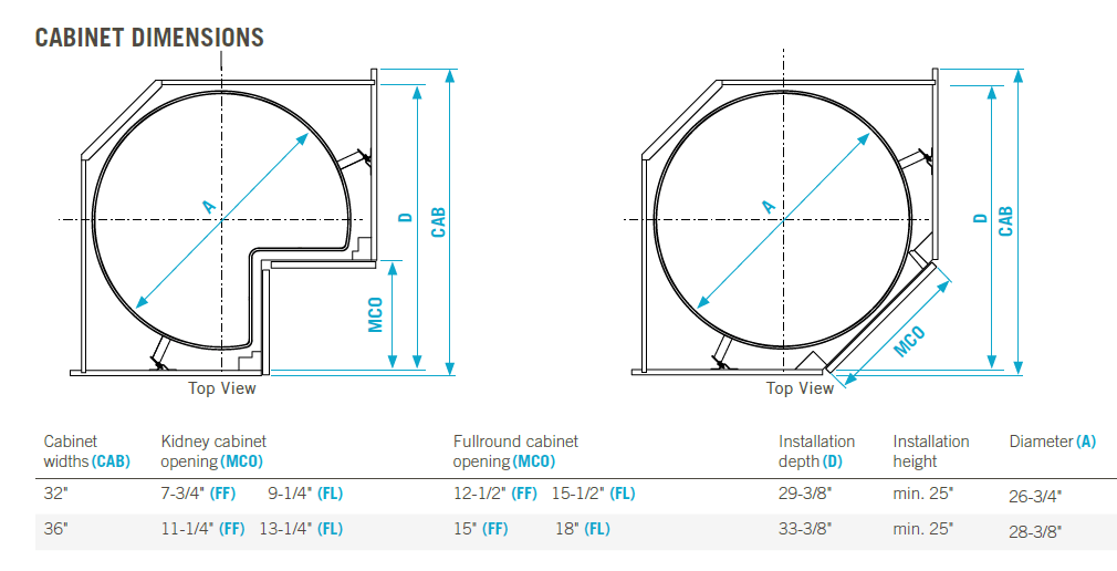 Vauth - Sagel VS COR® Wheel Pro Scalea Kidney 2 - Shelf Independently Rotating Lazy Susan - KI Home