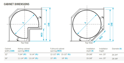 Vauth - Sagel VS COR® Wheel Pro Scalea Kidney 2 - Shelf Independently Rotating Lazy Susan - KI Home