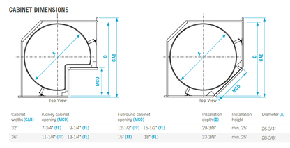 Vauth - Sagel VS COR® Wheel Pro Scalea Kidney 2 - Shelf Independently Rotating Lazy Susan - KI Home