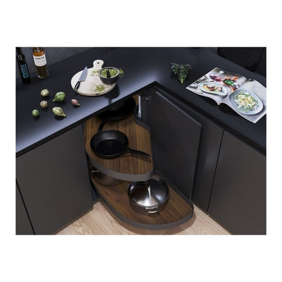 Vauth - Sagel VS CORNERSTONE® MAXX Planero Base Cabinet Pullout 2 - Shelf Lazy Susan for Blind Corner Cabinets - KI Home