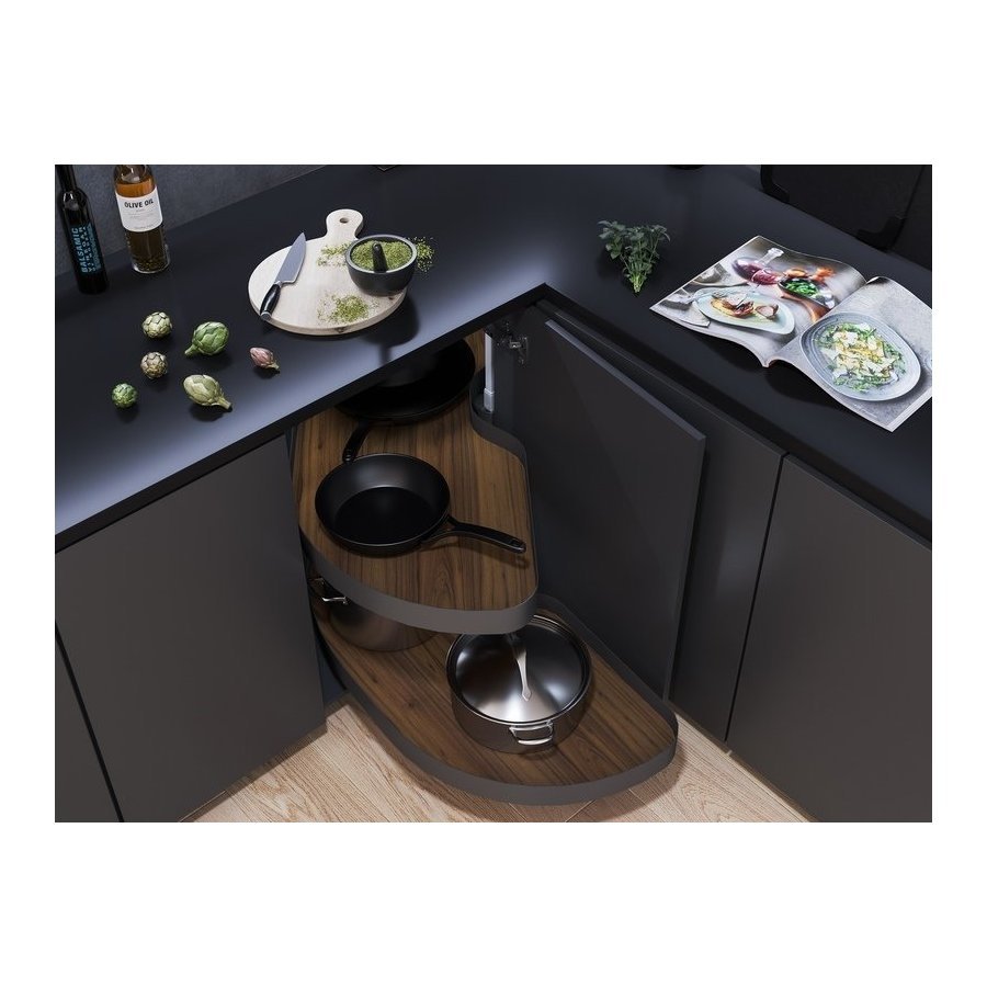 Vauth - Sagel VS CORNERSTONE® MAXX Planero Base Cabinet Pullout 2 - Shelf Lazy Susan for Blind Corner Cabinets - KI Home