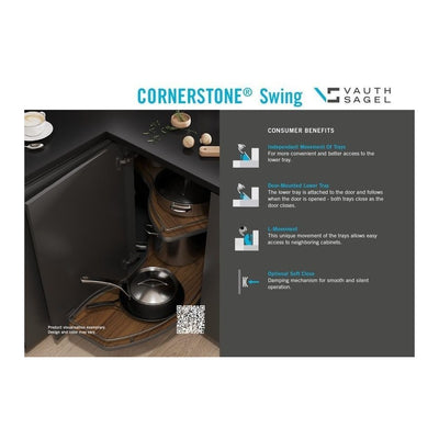 Vauth - Sagel VS CORNERSTONE® Swing Scalea Independant movement 2 - Shelf Lazy Susan for Blind Corner Cabinets - KI Home
