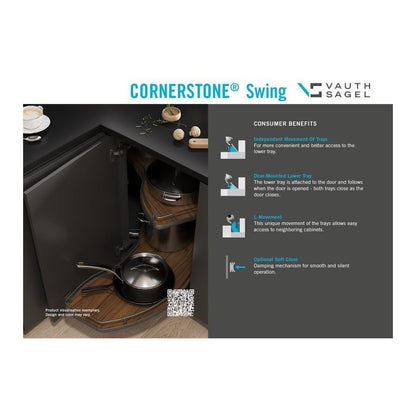 Vauth - Sagel VS CORNERSTONE® Swing Scalea Independant movement 2 - Shelf Lazy Susan for Blind Corner Cabinets - KI Home