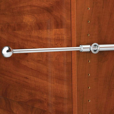 2 - Pack Rev - A - Shelf CVR - 12 - CR 12 - Inch Metal Extendable Adjustable Designer Closet Hanging Valet Rod with Mounting Hardware, Chrome - KI Home