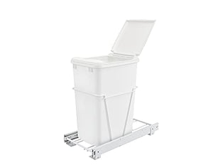 Rev-A-Shelf White Steel Pull Out Waste/Trash Container w/Included lid