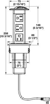 Hafele Pop-Up Three Outlets Power Station