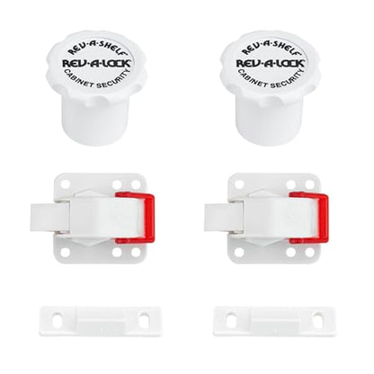 Rev-A-Shelf Rev-A-Lock Magnetic Child-Safe Cabinet Security System Set to Baby Proof Cabinet Drawers and Doors, 5 Locks and 2 Keys, RAL-101-1