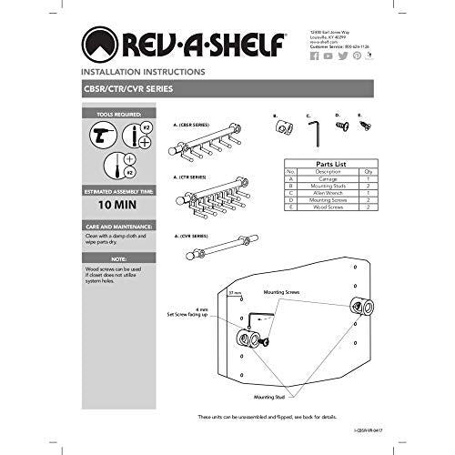 Rev-A-Shelf 12" Pull Out Closet Organization Rack for Belts, Ties & Scarves Accessories Storage Hanger with 11 Non-Slip Hooks, Satin Nickel, CTR-12-SN