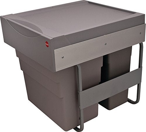 Hafele 502.70.522 Hailo Easy Cargo 50 Waste Bin Pull-Out Double Trash Can 88 lbs Weight Capacity