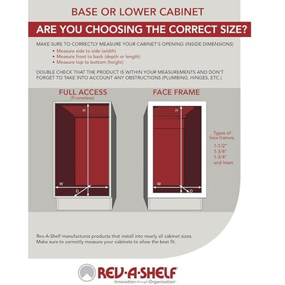 Rev-A-Shelf Pull-Out Trash Can for Under Kitchen Cabinets 35 Quart 8.75 Gallon with Soft-Close Slides and Rear Storage, Champagne, 53WC-1535SCDM-112