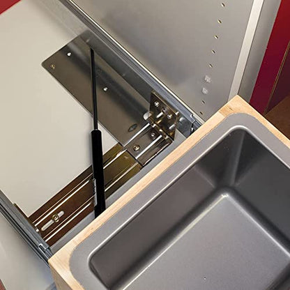 Rev-A-Shelf Pull Out Under Counter Trash Can, 50 Qt 12.5 Gal Garbage Container with Soft-Close and Soft-Open Slides, Silver, 4WCBM-1550DM-1