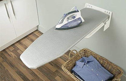 Hafele 568.66.700 Wall Mounted Folding and Rotating Ironing Board with Gray stipes Heat-Resistant Cover
