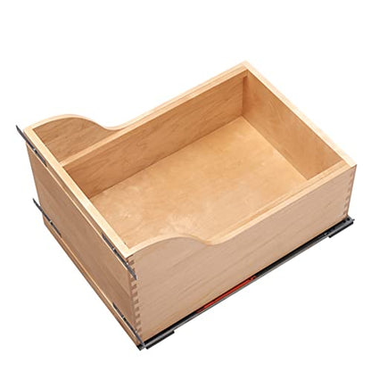 Rev-A-Shelf Pull Out Trash Can for Kitchen Cabinets 35 Qt 8.75 Gal Bottom Mounted, Rear Storage, Undermount Soft-Close Slides, Silver, 4WCSC-1835DMND-2