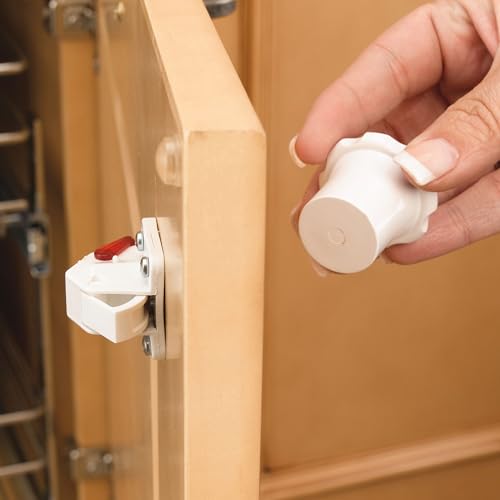 Rev-A-Shelf Rev-A-Lock Magnetic Child-Safe Cabinet Security System Set to Baby Proof Cabinet Drawers and Doors, 5 Locks and 2 Keys, RAL-101-1