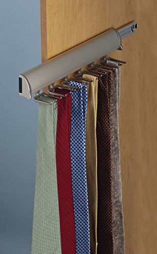 Hafele 15 Hook Tie Rack, Synergy Elite Collection, Full extension slide, 12" Chrome-plated polished