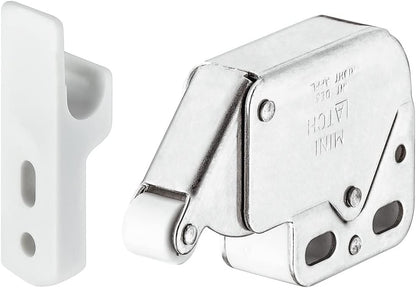 Hafele Steel Mini-Latch with Automatic Spring Catch, Made in Italy