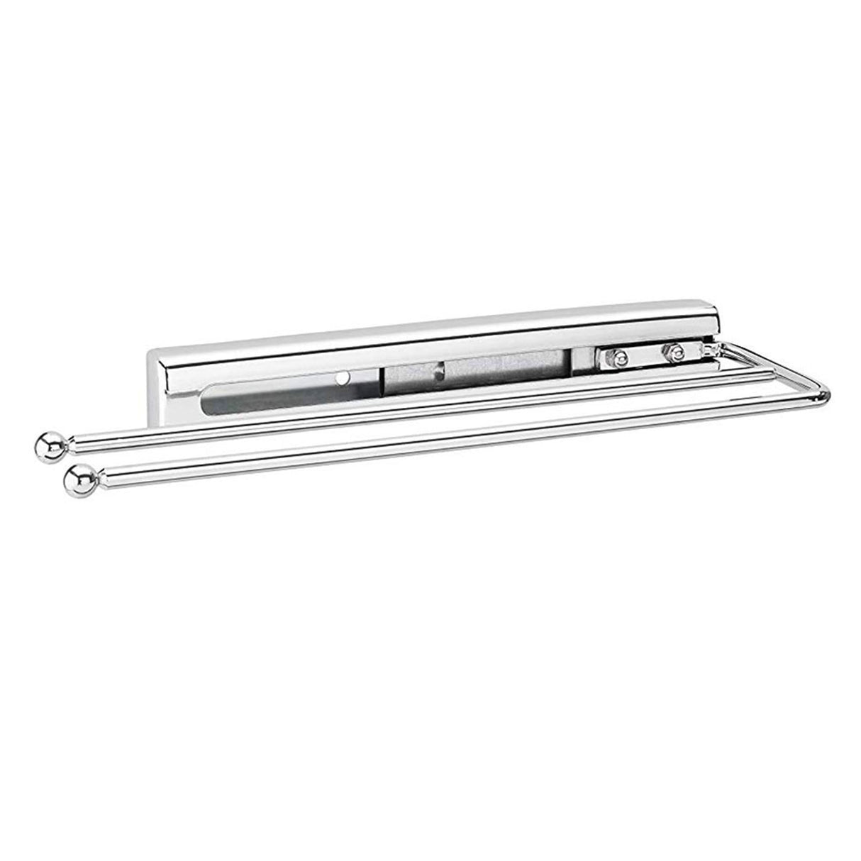 Rev-A-Shelf Under Sink Cabinet Kitchen Bathroom Prong Pull Out Extendable 2 Prong Standard Size Towel Bar Organizer, Chrome, 563-51-C