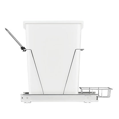 Rev-A-Shelf Pull Out Trash Can for Under Kitchen Cabinets 35 Qt 12 Gallon Garbage Waste Recycling Bin with Full Extension Slides, Silver, RV-12KD-17C S