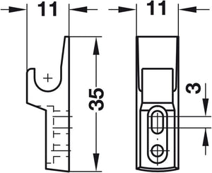 Hafele 245.54.701 Steel Mini-Latch Made in Italy