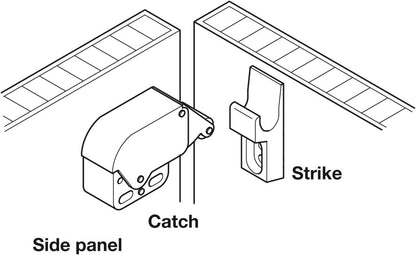 Hafele Steel Mini-Latch with Automatic Spring Catch, Made in Italy