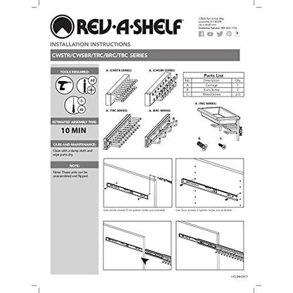 Rev-A-Shelf 14" Pull Out Closet Organization Rack for Belts, Ties and Scarves, Accessories Storage Hanger with Mounting Hardware, Chrome, BRC-14CR