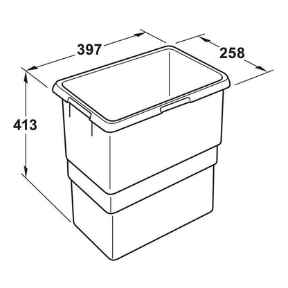 Hailo 30 Liters Replacement Waste Bin for Euro and Easy Cargo, Capacity 32 Quarts