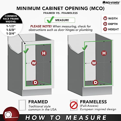 Rev-A-Shelf Double Pull-Out Trash Can for Base Kitchen/ Bathroom Cabinets, 35 Qt Wood Top Mount Garbage Bin, 15" x 1.5" Face-Frame, White, 4WCTM-18DM2