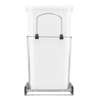 Rev-A-Shelf Pull Out Trash Can for Under Kitchen Cabinets 35 Qt 12 Gallon Garbage Waste Recycling Bin with Full Extension Slides, Silver, RV-12KD-17C S