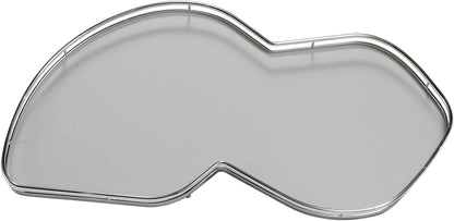 Lemans II Set 2-Shelf Lazy Susan with Soft-Close for Blind Base Corner Cabinets, Chrome and Gray (Model 45, Tray Size: 15", Swings Left)
