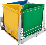 Rev-A-Shelf - 5BBSC-WMDM24-W - White Three Bin Recycling Center with Soft-Close Slides
