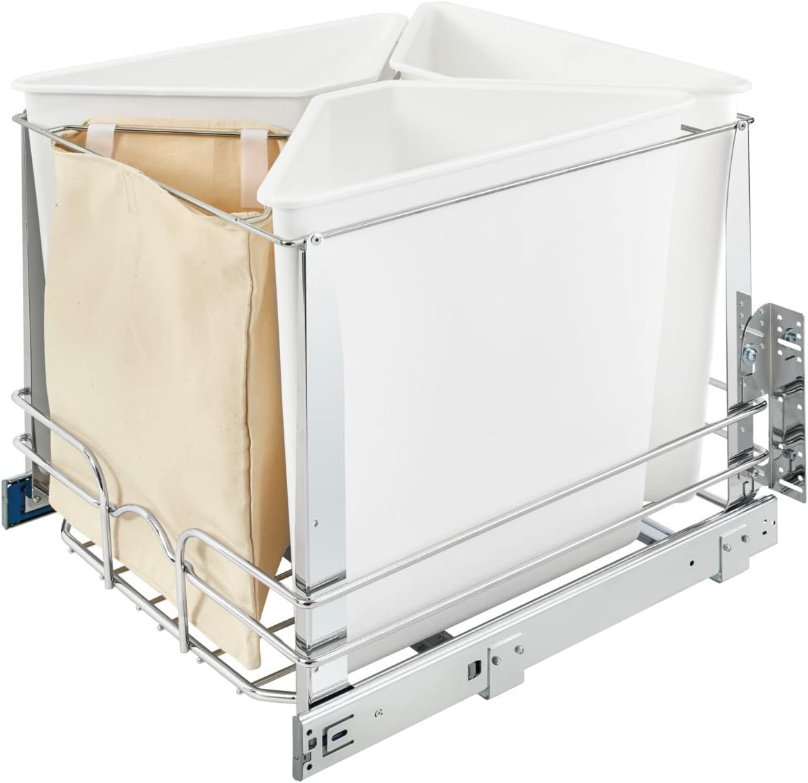 Rev-A-Shelf - 5BBSC-WMDM24-W - White Three Bin Recycling Center with Soft-Close Slides