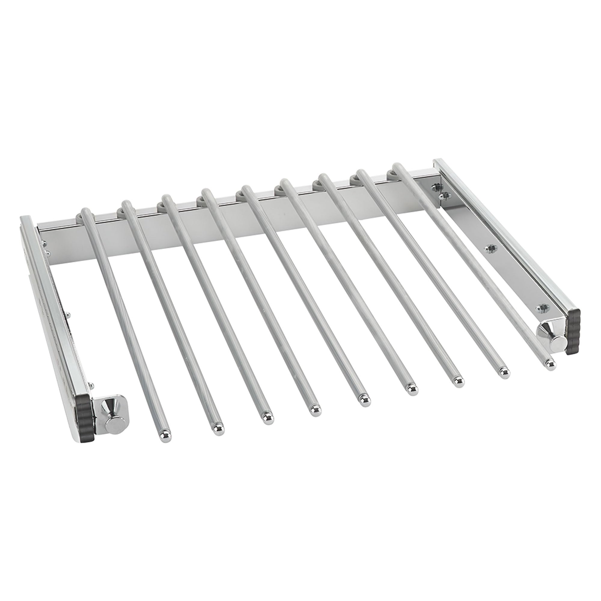 Rev-A-Shelf 17.5" Pull Out Wire Frame for 9 Pairs of Trouser Pant Rack for Space Saving Home Closet Storage Organization, Chrome, PSC-1814CR