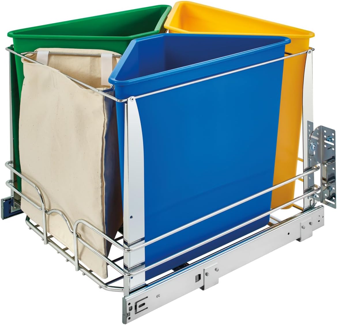 Rev-A-Shelf - 5BBSC-WMDM24-W - White Three Bin Recycling Center with Soft-Close Slides