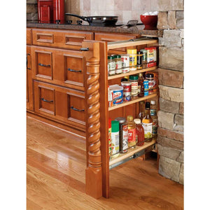 Rev-A-Shelf 432-BF-3C 3" Wood Base Cabinet Pullout Filler Organizer with Adjustable Shelves