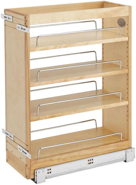 Rev-A-Shelf 448-BC19SC-5C Vanity 5 x19 Inch Door/Drawer Base Soft Close Kitchen Cabinet Storage Organizer with BLUMOTION Slides, Natural Maple Wood