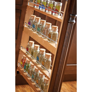 Rev-A-Shelf 432-BF-3C 3" Wood Base Cabinet Pullout Filler Organizer with Adjustable Shelves