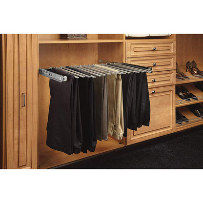 Rev-A-Shelf 17.5" Pull Out Wire Frame for 9 Pairs of Trouser Pant Rack for Space Saving Home Closet Storage Organization, Chrome, PSC-1814CR