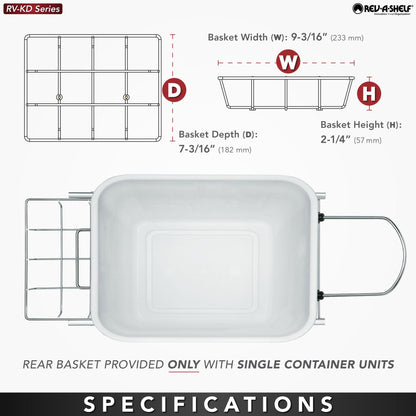 Rev-A-Shelf Pull Out Trash Can for Under Kitchen Cabinets 35 Qt 12 Gallon Garbage Waste Recycling Bin with Full Extension Slides, Silver, RV-12KD-17C S